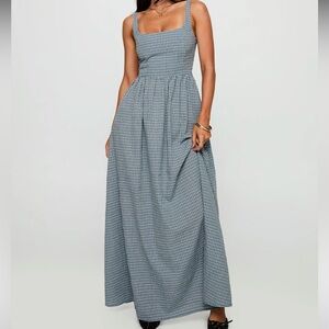 Cartmel Check Maxi Dress Navy (worn once)